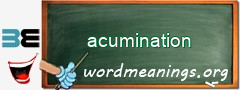 WordMeaning blackboard for acumination